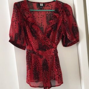 Glitter tie babydoll top